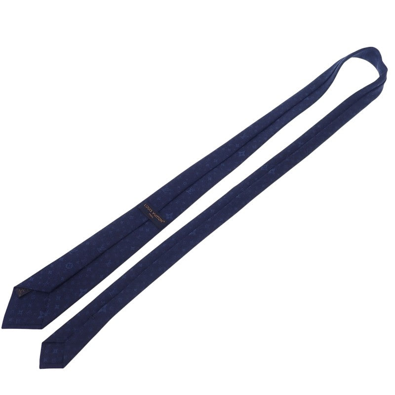 ルイヴィトン LOUIS VUITTON モノグラム スターズ M78022 モノグラム ネクタイ シルク ウール ネイビー メンズ【中古】【Aランク】