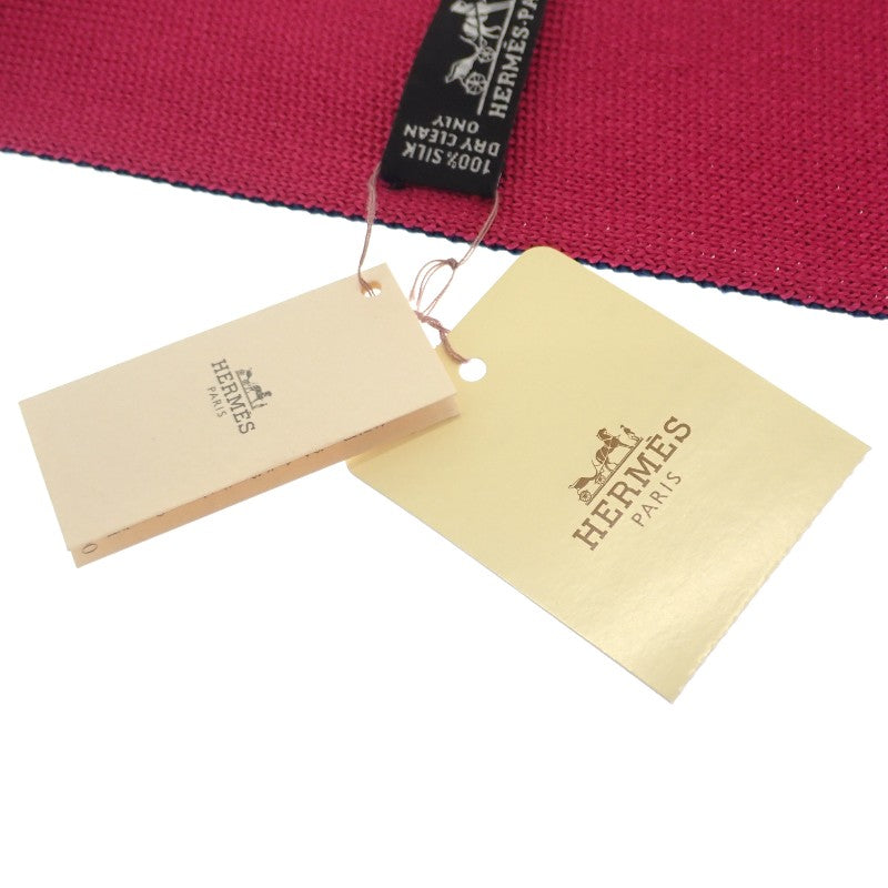 エルメス HERMES シルクニットタイ H903022T 02 ネクタイ シルク ネイビー メンズ【中古】【Aランク】