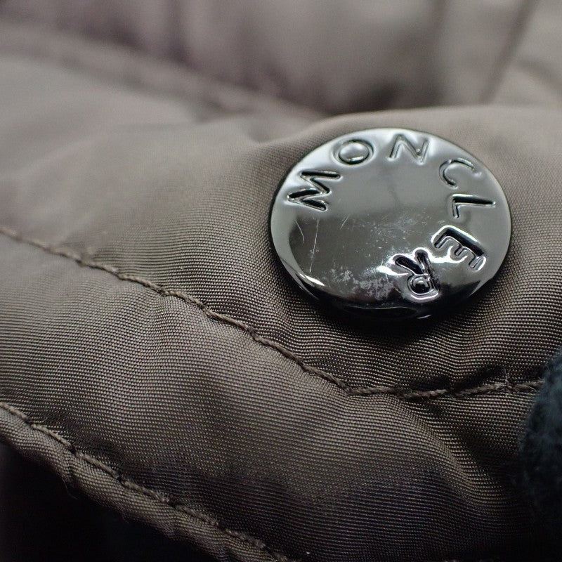 モンクレール MONCLER GENEVRIER ジェノブリエ ファー付ロングダウンコート 0 120934991725 68065 ダウンジャケット ナイロン ダウン90%/フェザー10% ダークブラウン レディース【中古】【ABランク】