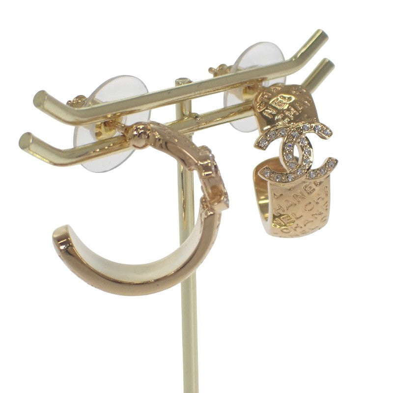 シャネル CHANEL CC フープ C24P刻印 ABD029B16170NW438 ピアス メタル ラインストーン ゴールド レディース【中古】【Aランク】