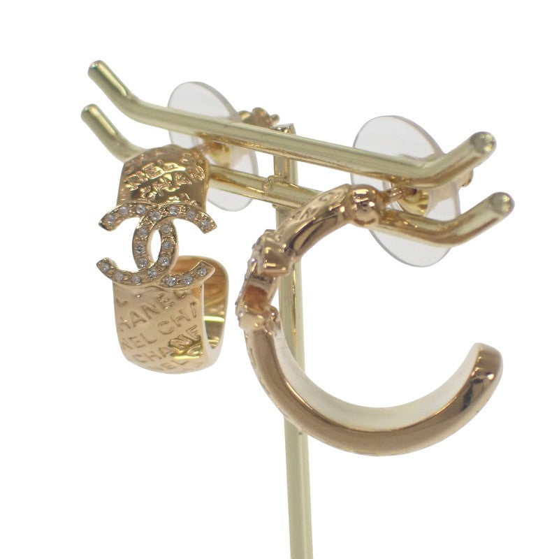 シャネル CHANEL CC フープ C24P刻印 ABD029B16170NW438 ピアス メタル ラインストーン ゴールド レディース【中古】【Aランク】