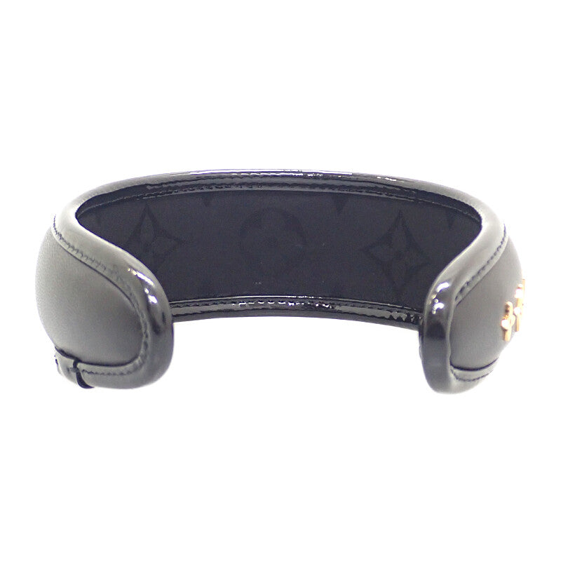 ルイヴィトン LOUIS VUITTON ヘッドバンド・クルーザー M77396 ヘアアクセサリー ラムスキン ブラック ゴールド金具 レディース【中古】【Aランク】