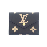 ルイヴィトン LOUIS VUITTON ポルトフォイユ ヴィクトリーヌ M80968 三つ折り財布 レザー トリヨンモノグラム ブラック ゴールド金具 レディース【中古】【Sランク】