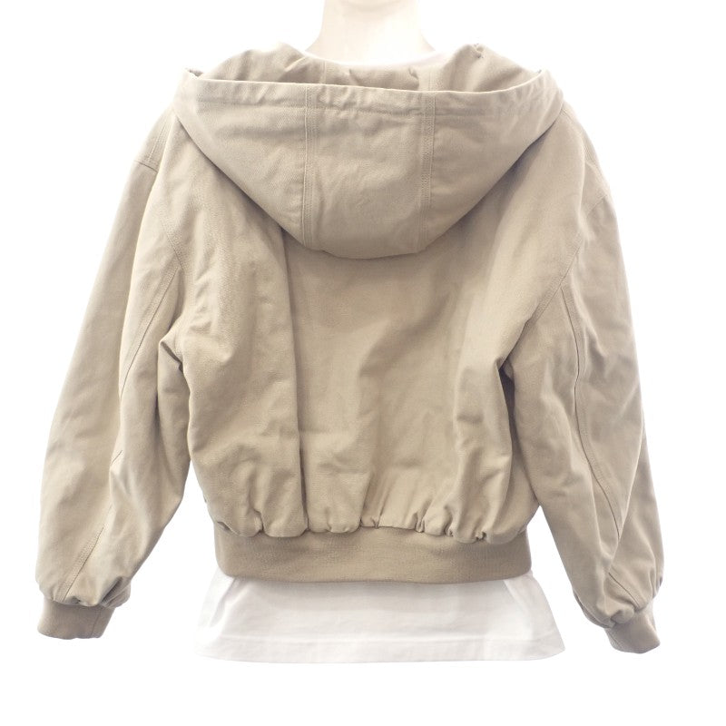 セリーヌ CELINE トリオンフ 38 RV03D147V.02LC ブルゾン コットン ライトベージュ ゴールド金具 レディース【中古】【SAランク】