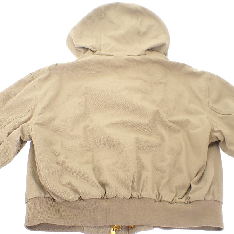 セリーヌ CELINE トリオンフ 38 RV03D147V.02LC ブルゾン コットン ライトベージュ ゴールド金具 レディース【中古】【SAランク】