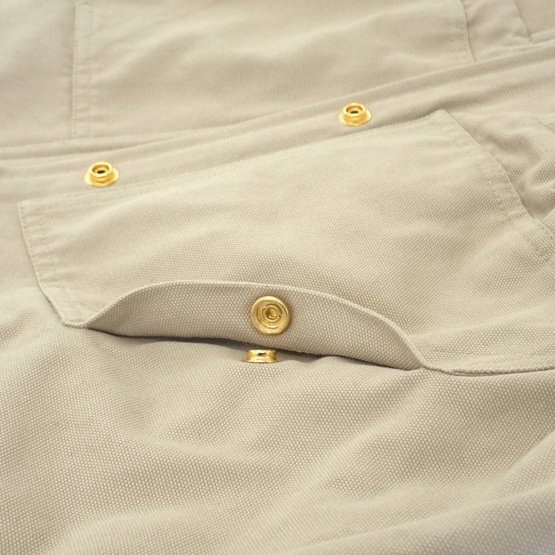 セリーヌ CELINE トリオンフ 38 RV03D147V.02LC ブルゾン コットン ライトベージュ ゴールド金具 レディース【中古】【SAランク】