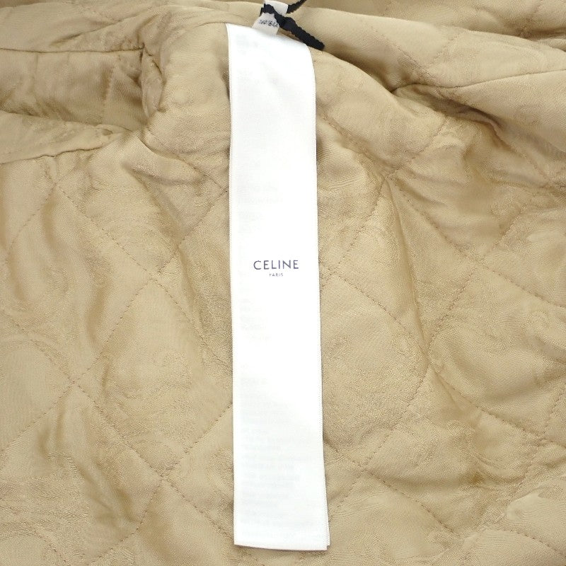 セリーヌ CELINE トリオンフ 38 RV03D147V.02LC ブルゾン コットン ライトベージュ ゴールド金具 レディース【中古】【SAランク】