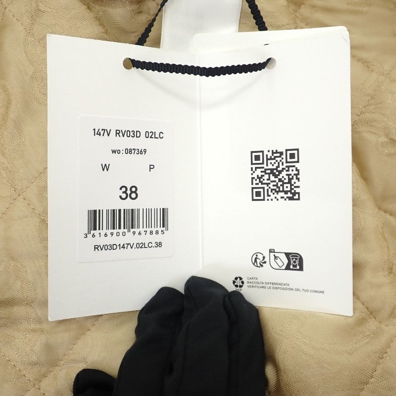 セリーヌ CELINE トリオンフ 38 RV03D147V.02LC ブルゾン コットン ライトベージュ ゴールド金具 レディース【中古】【SAランク】