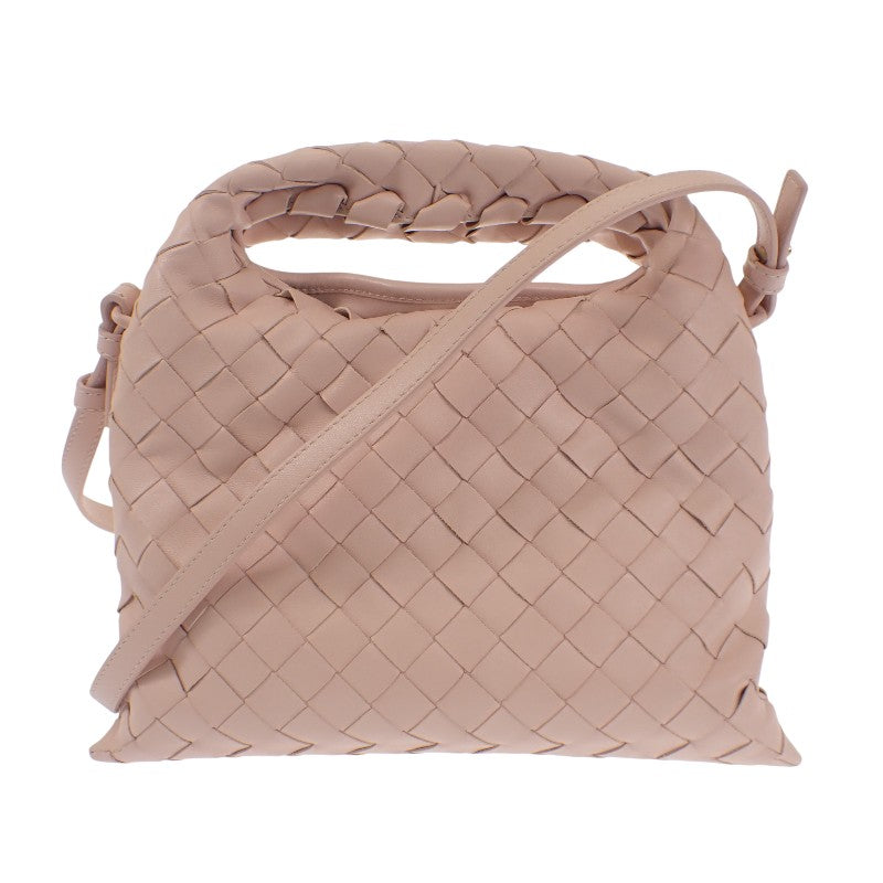 ボッテガヴェネタ BOTTEGA VENETA イントレチャート ミニ ホップ 777586 2WAYバッグ ハンドバッグ ショルダーバッグ カーフ ピンク レディース【中古】【Aランク】
