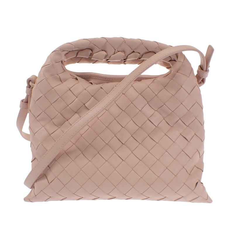 ボッテガヴェネタ BOTTEGA VENETA イントレチャート ミニ ホップ 777586 2WAYバッグ ハンドバッグ ショルダーバッグ カーフ ピンク レディース【中古】【Aランク】