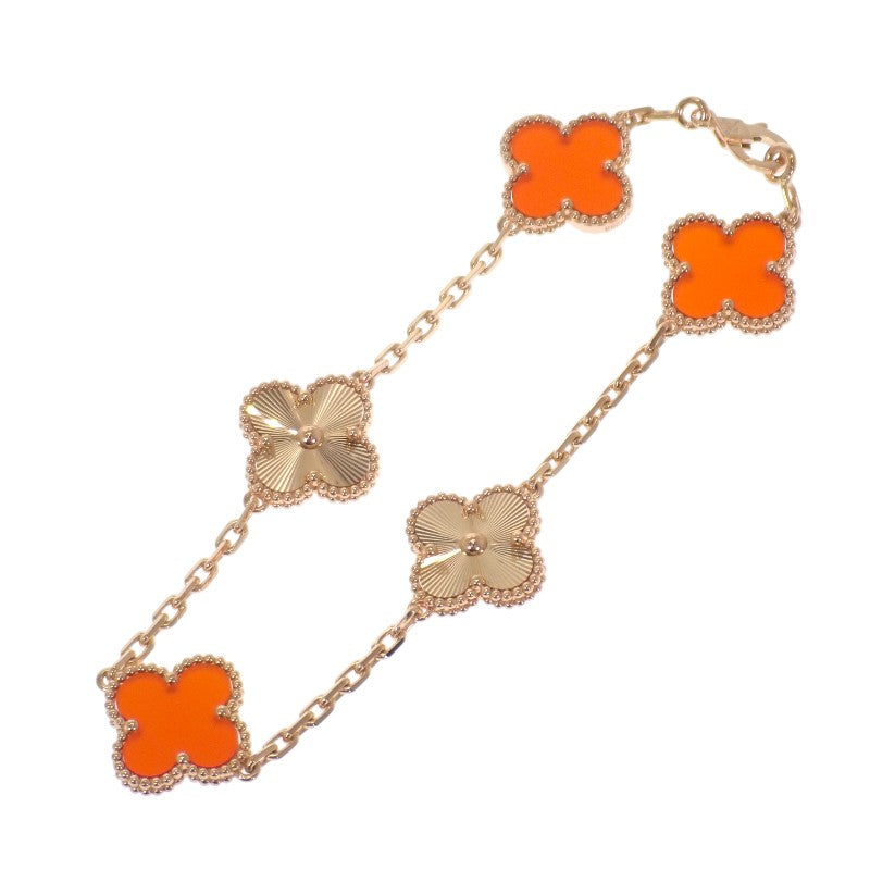 ヴァンクリーフ&アーペル Van Cleef & Arpels ヴィンテージアルハンブラ VCARP7RP00 ブレスレット K18ピンクゴールド ゴールド カーネリアン レディース【中古】【Aランク】