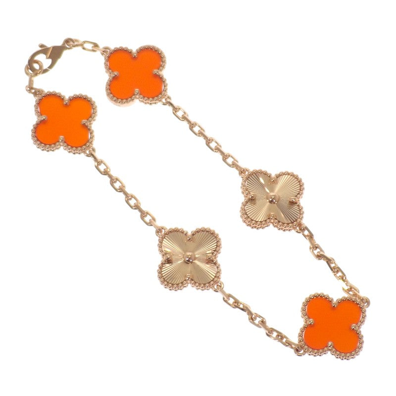 梵克雅寶 Van Cleef & Arpels Vintage Alhambra VCARP7RP00 手鍊 K18玫瑰金 紅玉髓 女款【中古】【A級品】