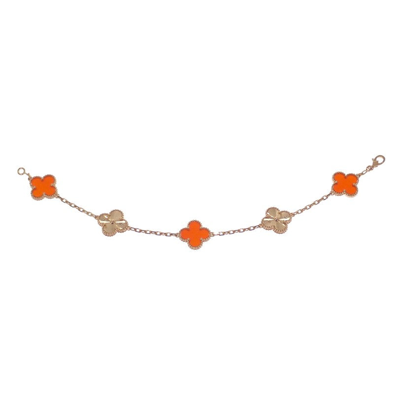 ヴァンクリーフ&アーペル Van Cleef & Arpels ヴィンテージアルハンブラ VCARP7RP00 ブレスレット K18ピンクゴールド カーネリアン レディース【中古】【Aランク】