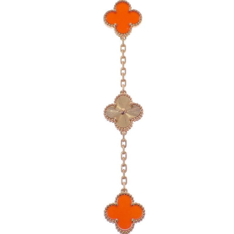 梵克雅寶 Van Cleef & Arpels Vintage Alhambra VCARP7RP00 手鍊 K18玫瑰金 紅玉髓 女款【中古】【A級品】