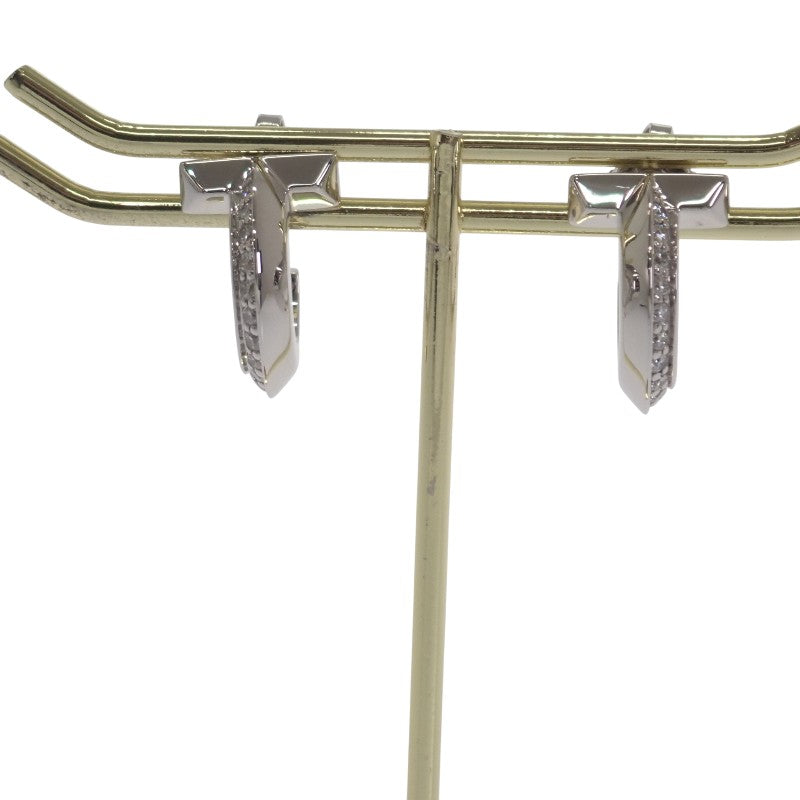 ティファニー TIFFANY&Co. T ワン フープ 69783031 ピアス K18ホワイトゴールド ダイヤモンド レディース【中古】【Aランク】