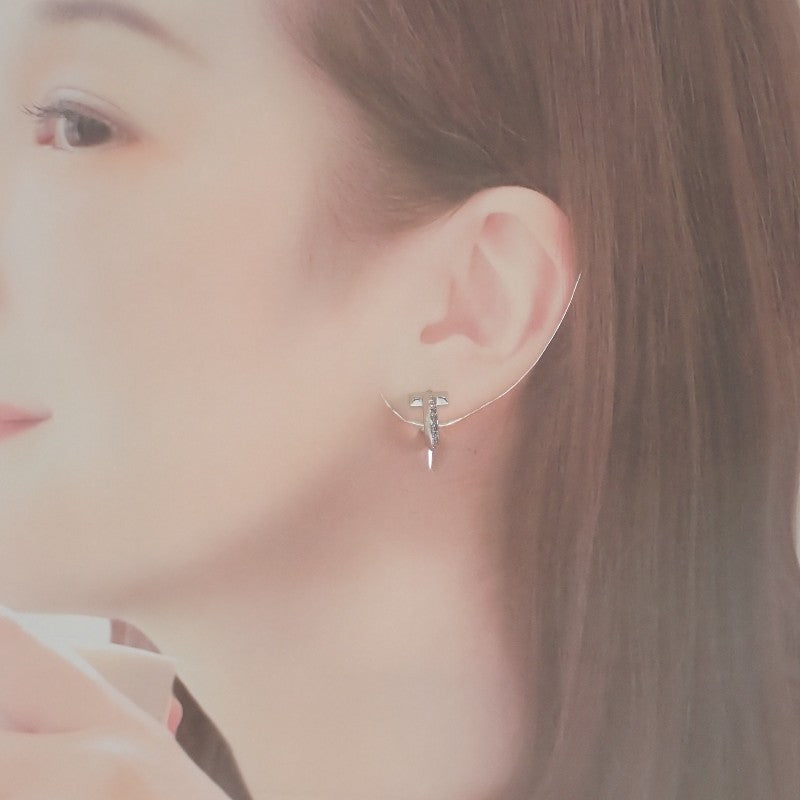 ティファニー TIFFANY&Co. T ワン フープ 69783031 ピアス K18ホワイトゴールド ダイヤモンド レディース【中古】【Aランク】