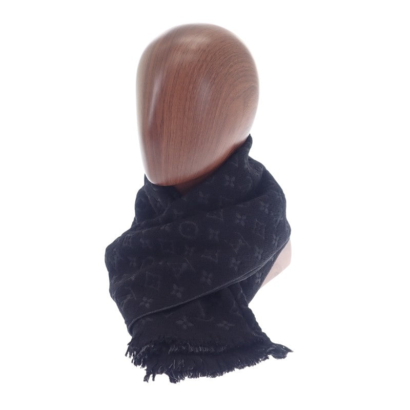 ルイヴィトン LOUIS VUITTON モノグラム クラシック M70520 モノグラム マフラー ウール ブラック グレー メンズ レディース【中古】【Aランク】