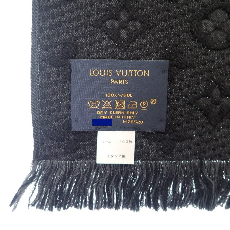 ルイヴィトン LOUIS VUITTON マフラー・モノグラム クラシック M70520 モノグラム マフラー ウール ブラック グレー メンズ レディース【中古】【Aランク】