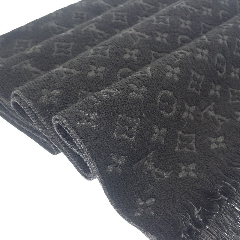 ルイヴィトン LOUIS VUITTON マフラー・モノグラム クラシック M70520 モノグラム マフラー ウール ブラック グレー メンズ レディース【中古】【Aランク】