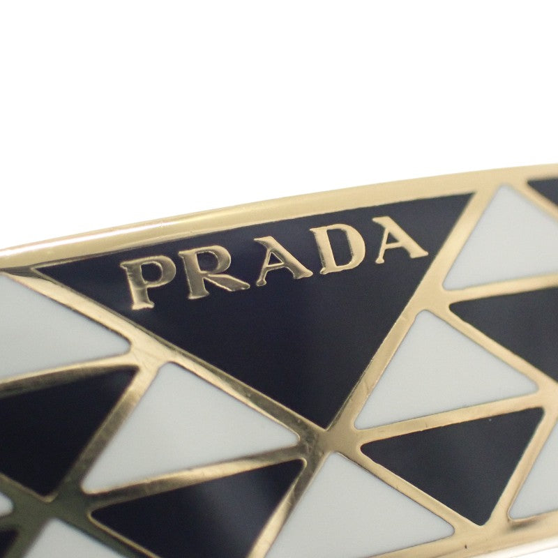 PRADA 普拉達 琺瑯金屬手鍊 M 1IB846_2CO2_F0TTY 手鐲 金屬 黑色 白色 女士【中古】【AB級】