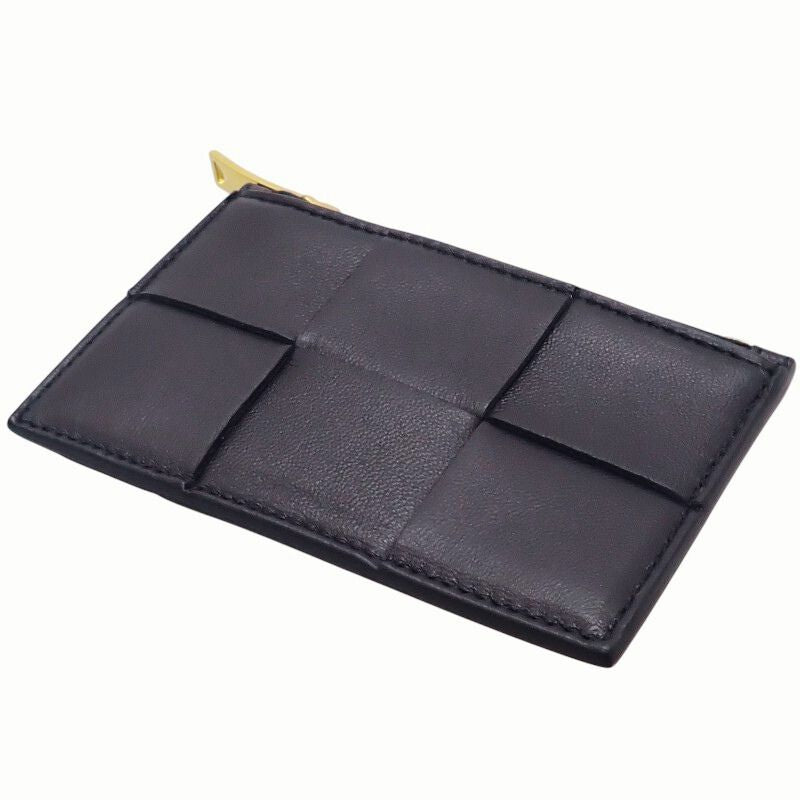 ボッテガヴェネタ BOTTEGA VENETA マキシイントレチャート カセット ファスナー 681010 VCQC カードケース カーフ ネイビー ゴールド金具 メンズ レディース【中古】【Aランク】