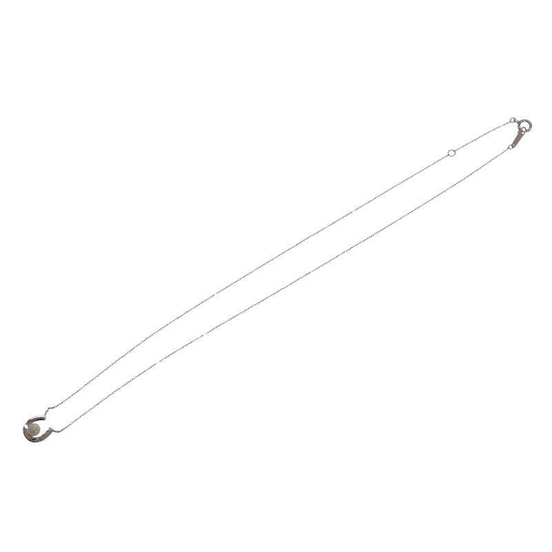 ヴァンドーム VANDOME ホースシュー ネックレス アコヤ真珠 ダイヤモンド K10ホワイトゴールド レディース【中古】【Aランク】