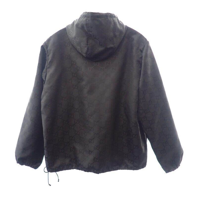 グッチ GUCCI GG フーデッドジャケット 631105 ZAEBN 1000 パーカー ナイロン ブラック #48 メンズ【中古】【Aランク】
