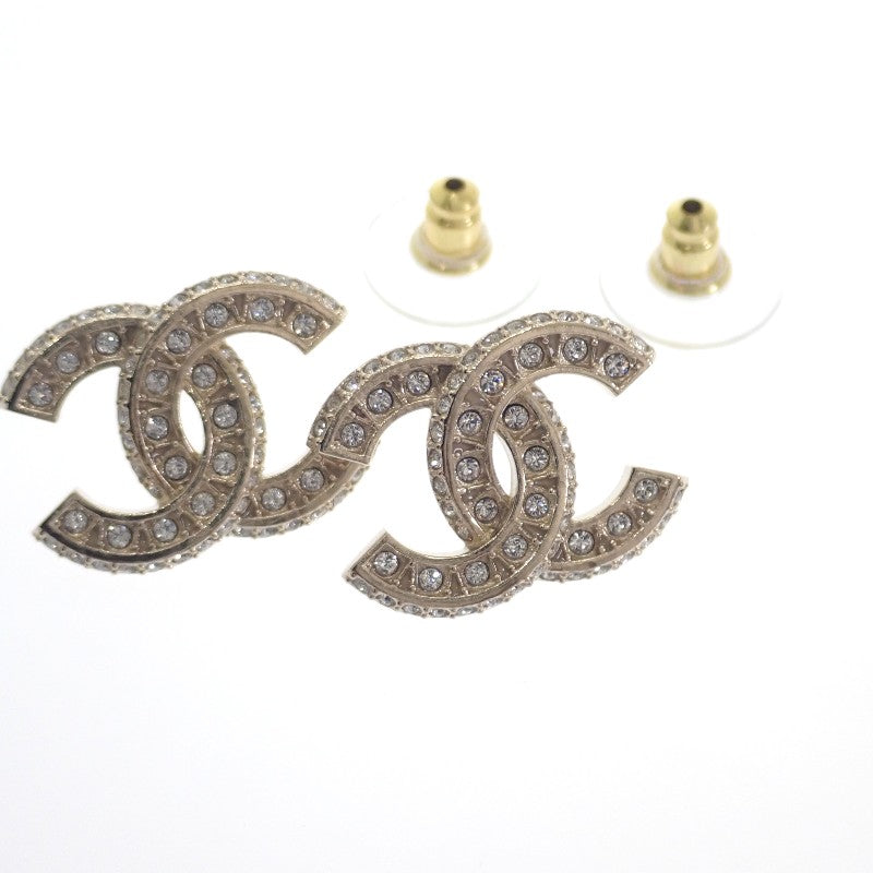 シャネル CHANEL ココマーク A86504 ピアス メタル ストラス ゴールド レディース【中古】【Aランク】