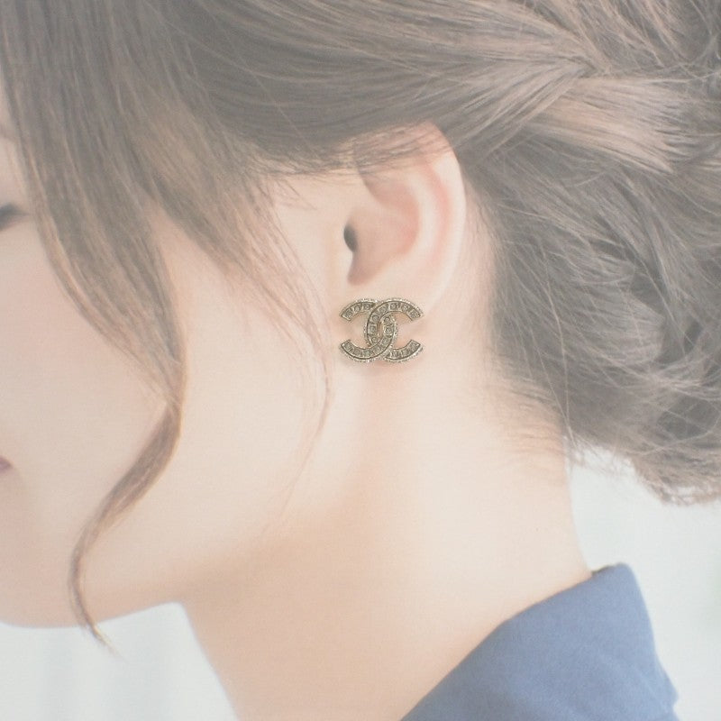 シャネル CHANEL ココマーク A86504 ピアス メタル ストラス ゴールド レディース【中古】【Aランク】