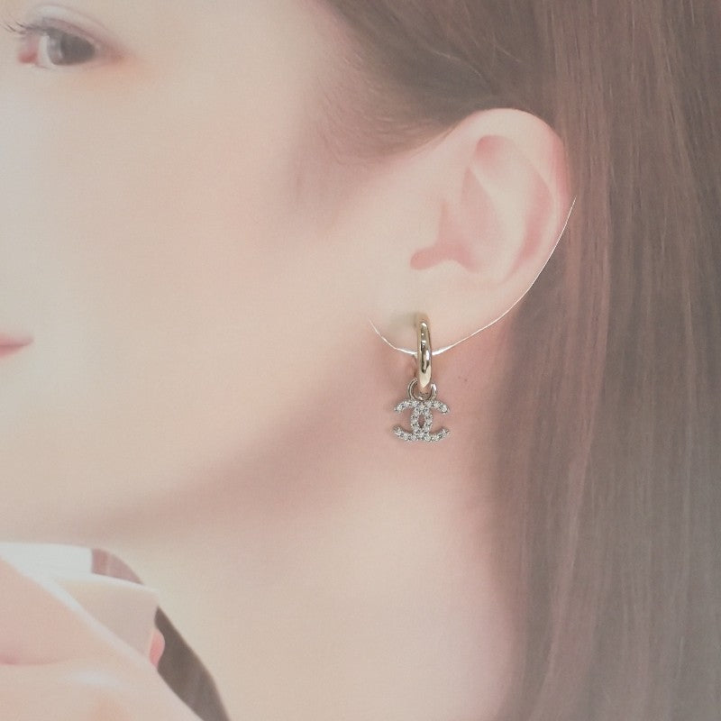 シャネル CHANEL ココマーク フープ AB8289 B07979 NH917 ピアス メタル ストラス シルバー ゴールド レディース【中古】【Aランク】