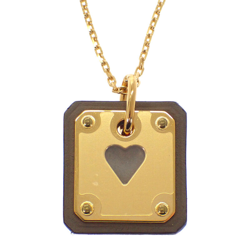 エルメス HERMES アス・ドゥ・クールPM H081865CD18 ネックレス GP ベージュ エトゥープ レディース【中古】【SAランク】