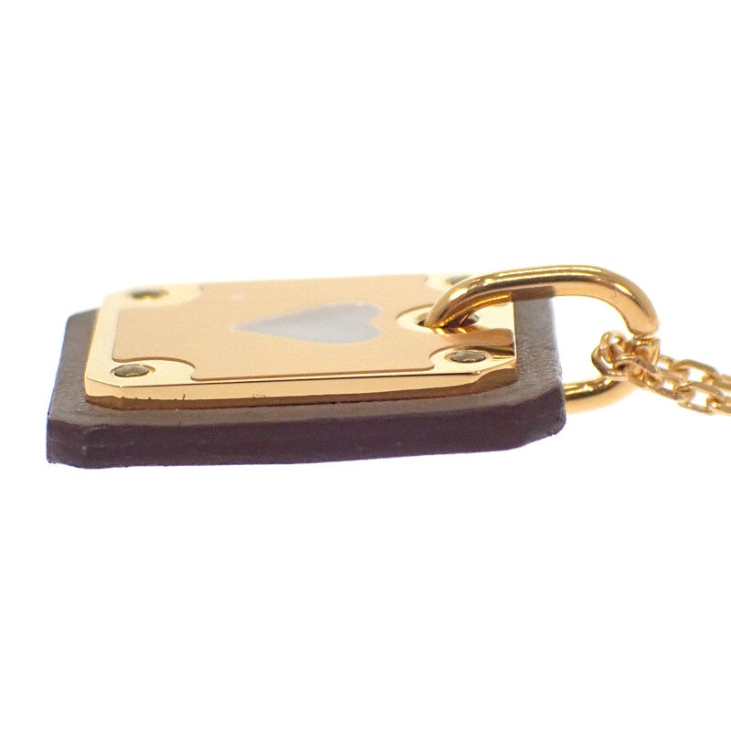 エルメス HERMES アス・ドゥ・クールPM H081865CD18 ネックレス GP ベージュ エトゥープ レディース【中古】【SAランク】