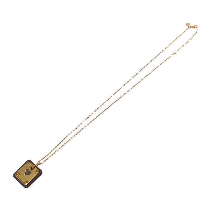 HERMES As de Coeur PM H081865CD18 Necklace GP Beige Etoupe Women's【Used】【SA Rank】