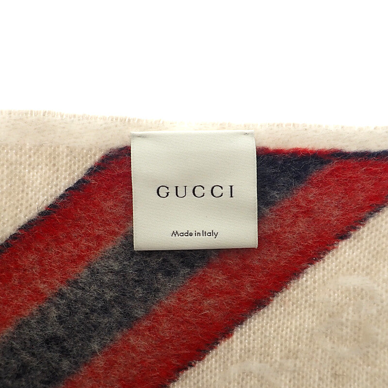 グッチ GUCCI GG柄 508027 マフラー ウール ベージュ メンズ レディース【中古】【Aランク】