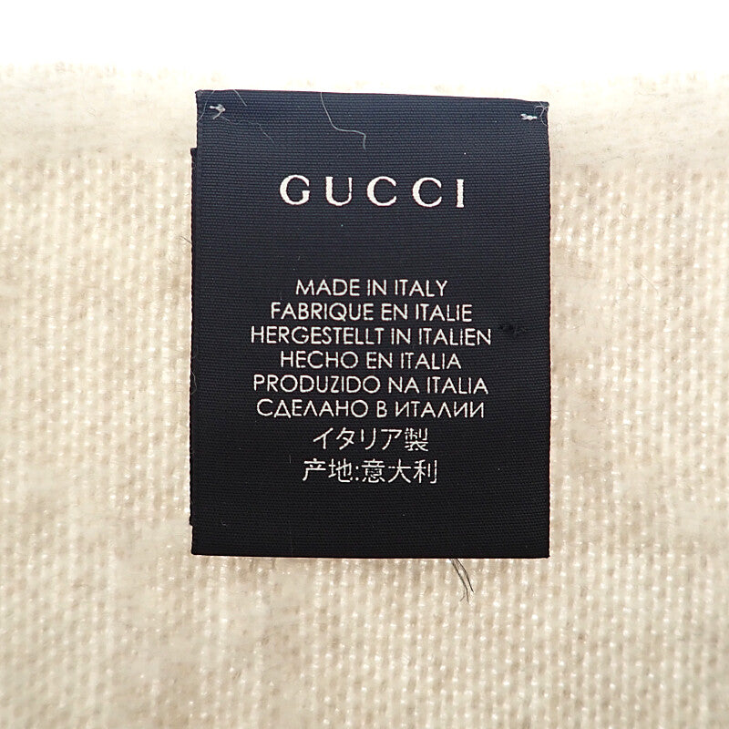 グッチ GUCCI GG柄 508027 マフラー ウール ベージュ メンズ レディース【中古】【Aランク】