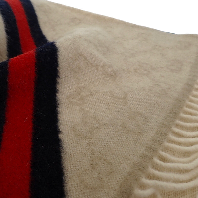 グッチ GUCCI GG柄 508027 マフラー ウール ベージュ メンズ レディース【中古】【Aランク】