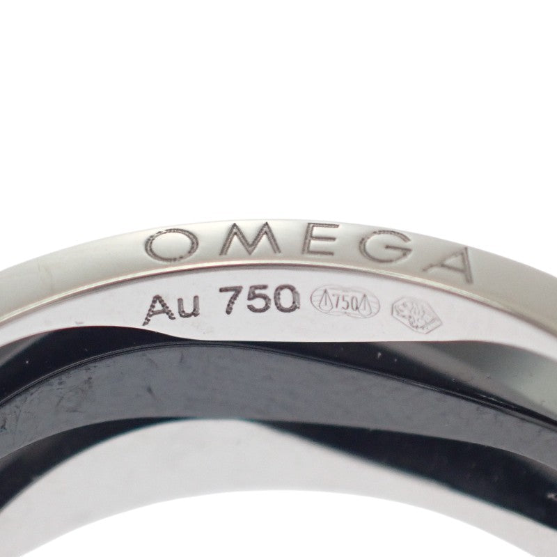 オメガ OMEGA レディマティック 10号 R604CL01001 リング K18ホワイトゴールド セラミック ブラック ダイヤモンド 51 レディース【中古】【Aランク】