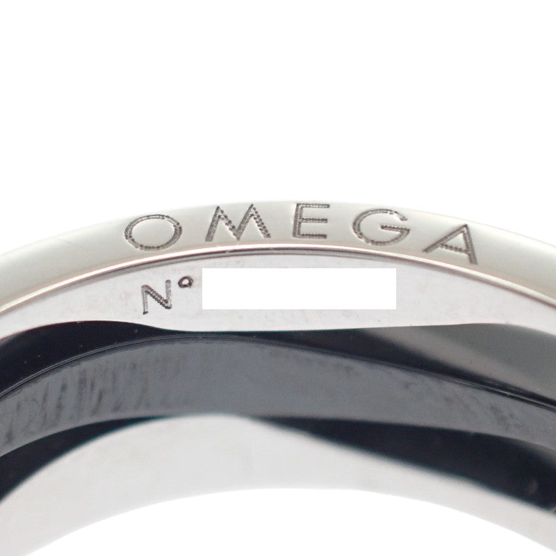 オメガ OMEGA レディマティック 10号 R604CL01001 リング K18ホワイトゴールド セラミック ブラック ダイヤモンド 51 レディース【中古】【Aランク】