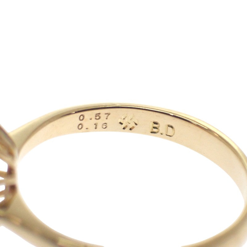 デザインジュエリー 8号 リング K18イエローゴールド ルビー ダイヤモンド レディース【中古】【Aランク】