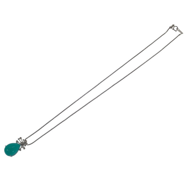 デザインジュエリー ブルーカルセドニー ネックレス K18ホワイトゴールド ブルーカルセドニー ダイヤモンド レディース【中古】【Aランク】