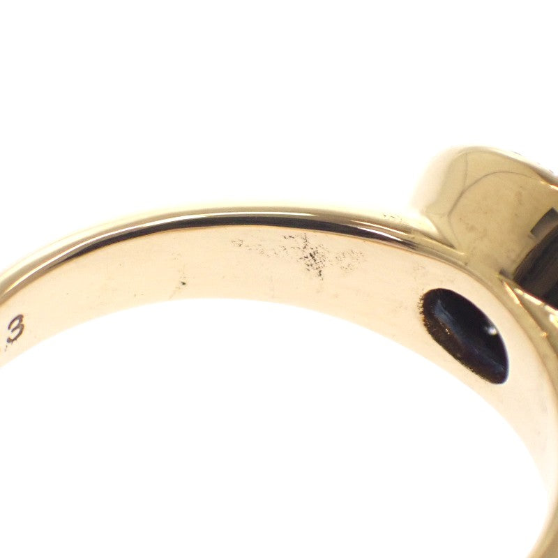 デザインジュエリー 13号 リング K18イエローゴールド サファイア ダイヤモンド レディース【中古】【Aランク】