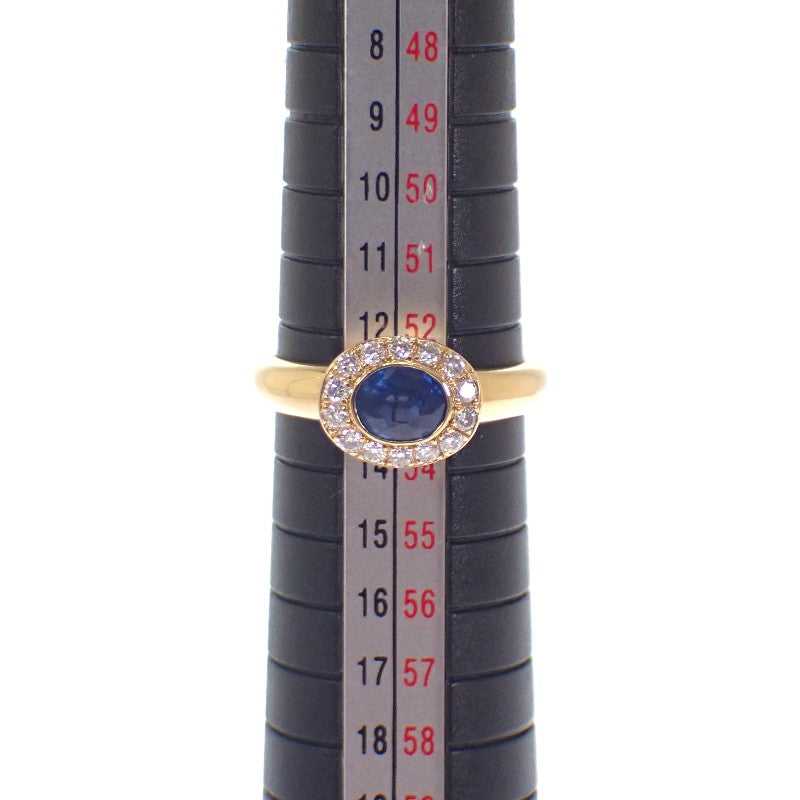 デザインジュエリー 13号 リング K18イエローゴールド サファイア ダイヤモンド レディース【中古】【Aランク】