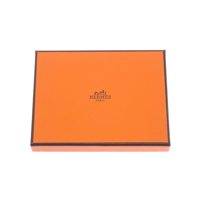 エルメス HERMES ジップアンゴーコンパクト カードケース エバーカラー ゴールド ブラウン シルバー金具 レディース【中古】【Sランク】