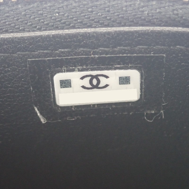 シャネル CHANEL トップハンドル ロング ヴァニティケース 2WAYバッグ ハンドバッグ ショルダーバッグ ラムスキン ブラック ゴールド金具 レディース【中古】【ABランク】