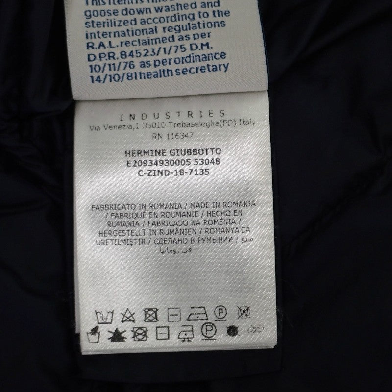 モンクレール MONCLER HERMINE エルミンヌ ロングダウンコート 0 E20934930005 53048 ダウンジャケット ナイロン ダウン90%/フェザー10% ネイビー レディース【中古】【ABランク】