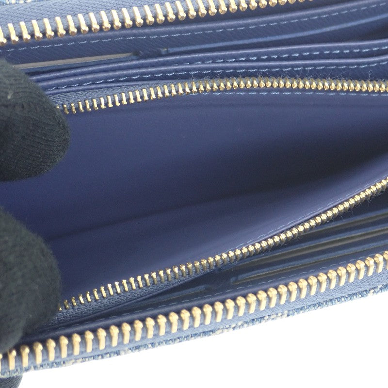 路易威登 LOUIS VUITTON LV × TM 拉鍊長夾 M23161 長夾 Monogram Denim 丹寧 牛仔藍 金色金屬 男女通用 【中古】【A級】