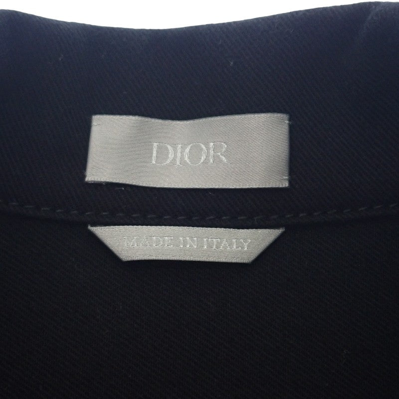 クリスチャンディオール Christian Dior 袖ニット切替 デニムジャケット 48 043D486A217X-C989 デニムジャケット コットン ウール ブラック メンズ【中古】【ABランク】