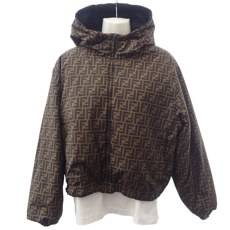 フェンディ FENDI リバーシブル ブルゾン L FAN052 AGMY ブルゾン ポリエステル ブラック ブラウン レディース【中古】【Aランク】