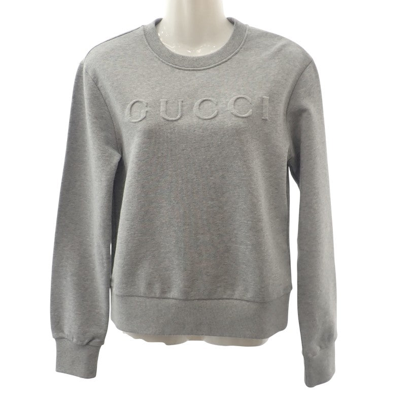 グッチ GUCCI コットンジャージー スウェットシャツ M 785636 XJGLG 1160 スウェット コットン グレー レディース メンズ【中古】【Aランク】