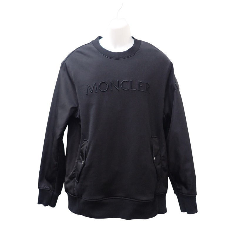 モンクレール MONCLER シャツ L H10918G00039_809KR スウェット コットン ナイロン ブラック メンズ【中古】【ABランク】